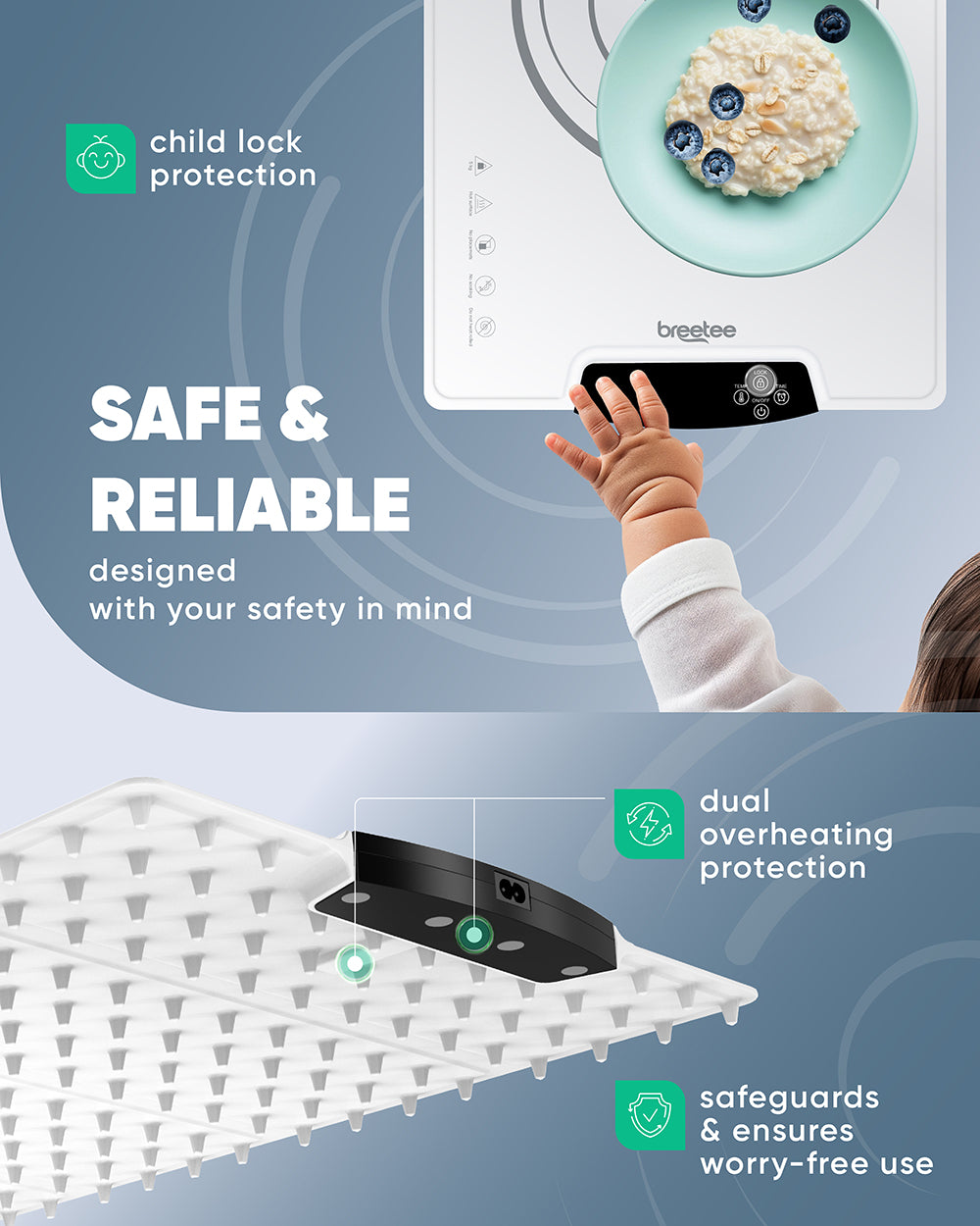 BREETEE WarmPad Pro - Electric Food Warming Mat  Keep Every Meal Warm  Silicone Heating Mat with 9 Temperature Settings from 104°F to 248°F - Roll Up Warming Mat for Dinner, Party, Events