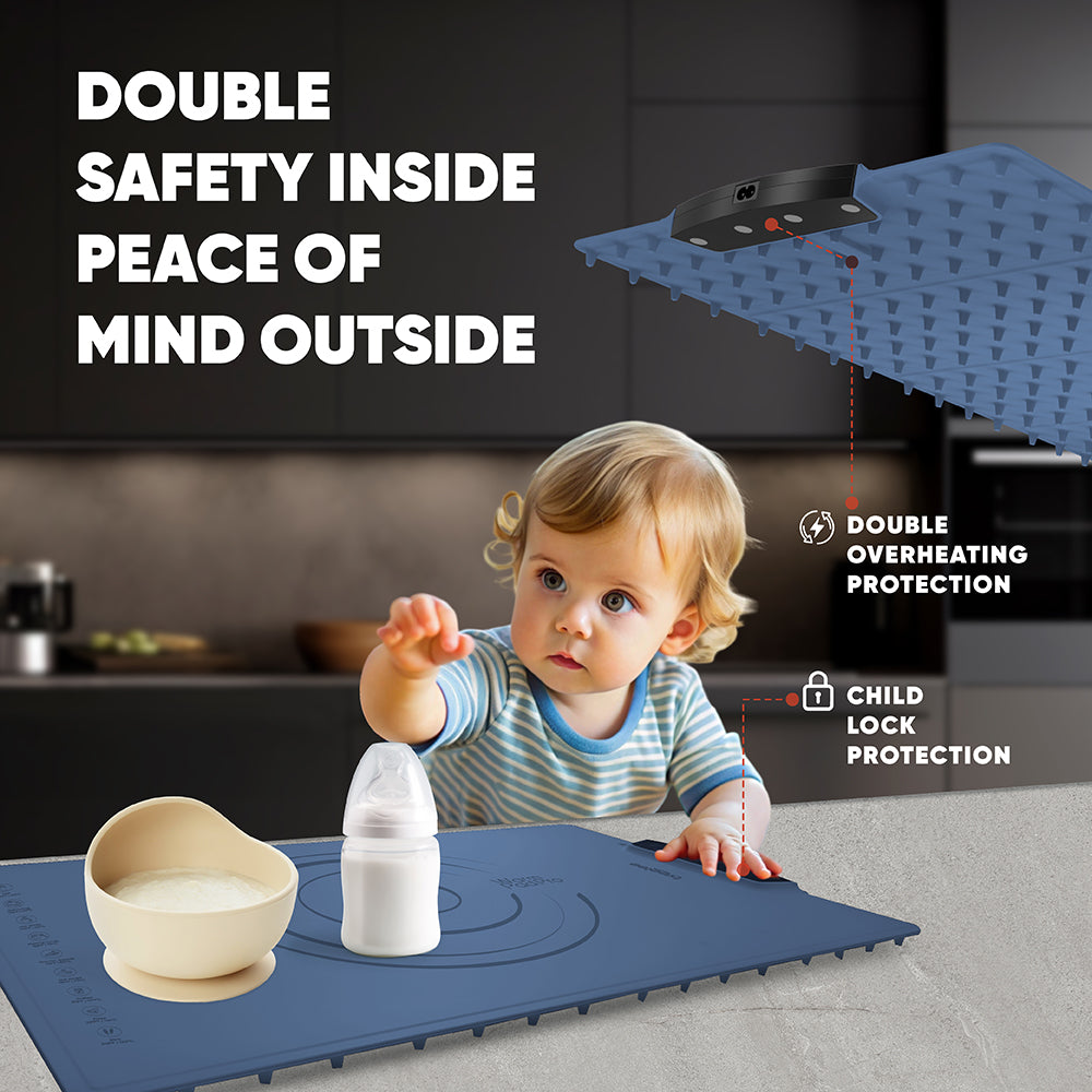 BREETEE WarmPad Pro - Electric Food Warming Mat  Keep Every Meal Warm  Silicone Heating Mat with 9 Temperature Settings from 104°F to 248°F - Roll Up Warming Mat for Dinner, Party, Events