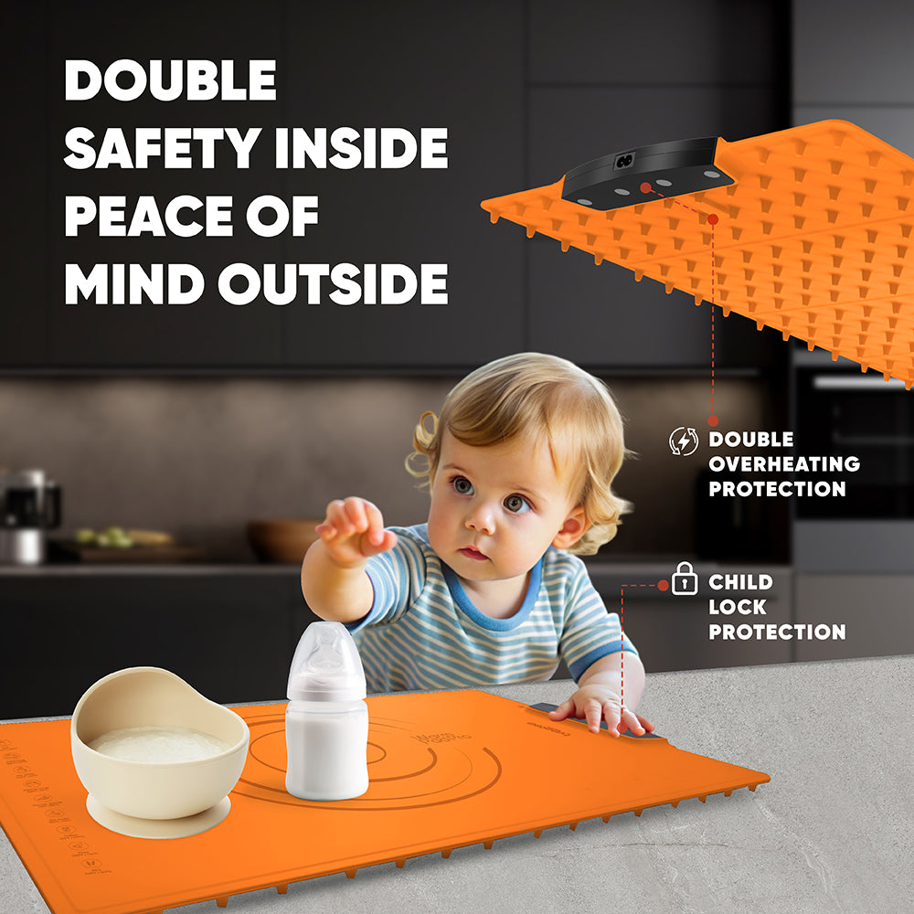 BREETEE WarmPad Pro - Electric Food Warming Mat  Keep Every Meal Warm  Silicone Heating Mat with 9 Temperature Settings from 104°F to 248°F - Roll Up Warming Mat for Dinner, Party, Events